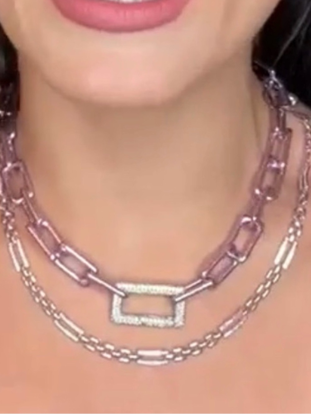 By Alexa Rae It’s My Life Necklace Liquid Metallic Mist Lilac Purple Magnetic
